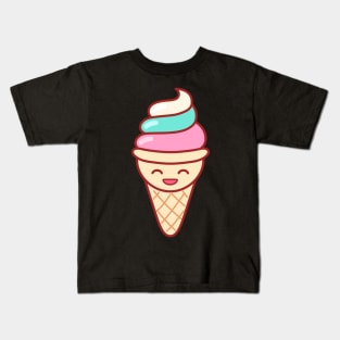 Whip Ice Cream Emoji Minimal Kids T-Shirt